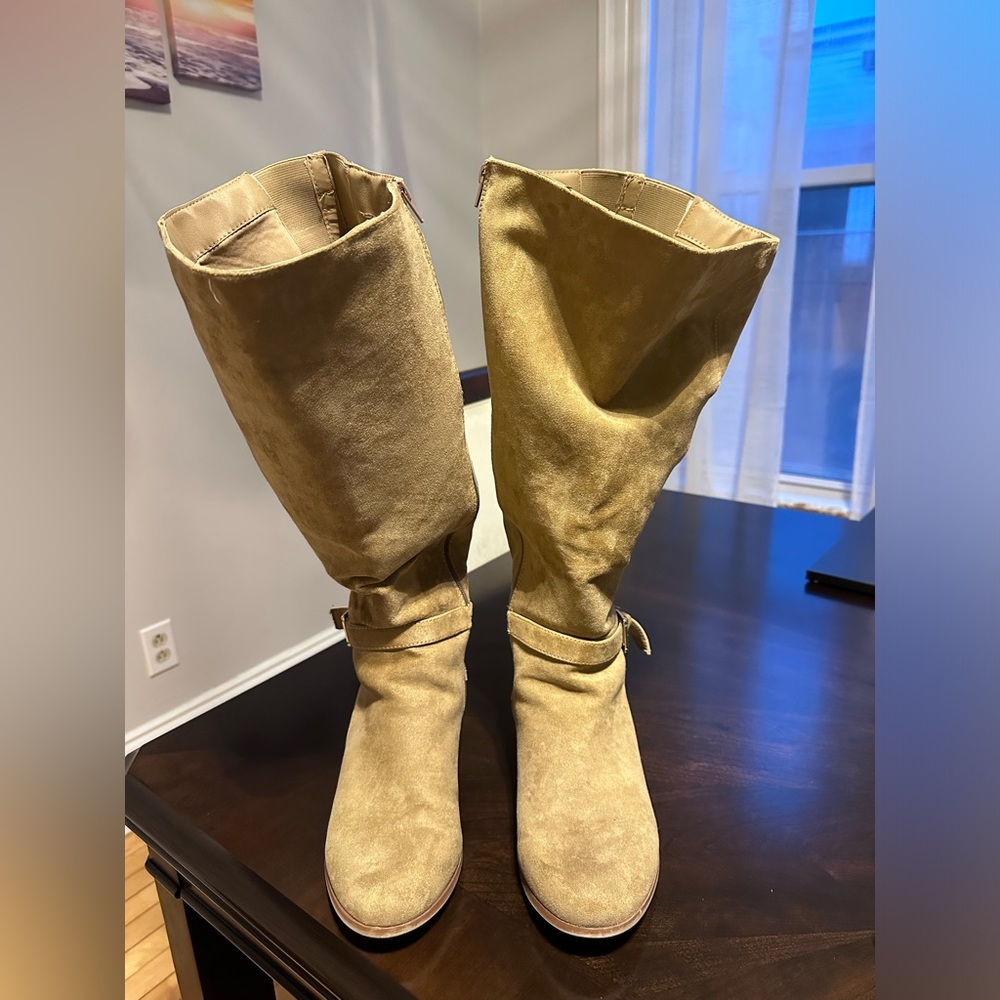 Extra Wide Calf Suede Boots